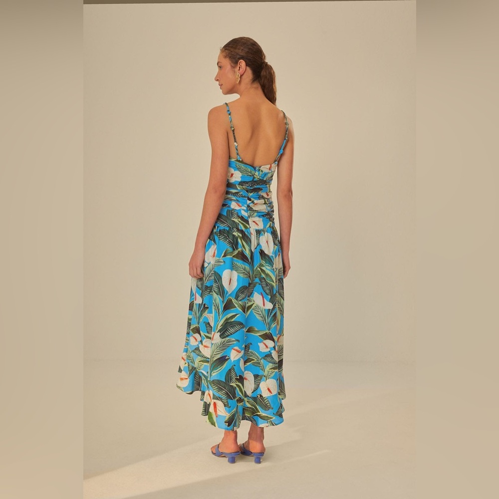 Farm Rio Blue Anthurium Garden Maxi Dress - Picture 3 of 5